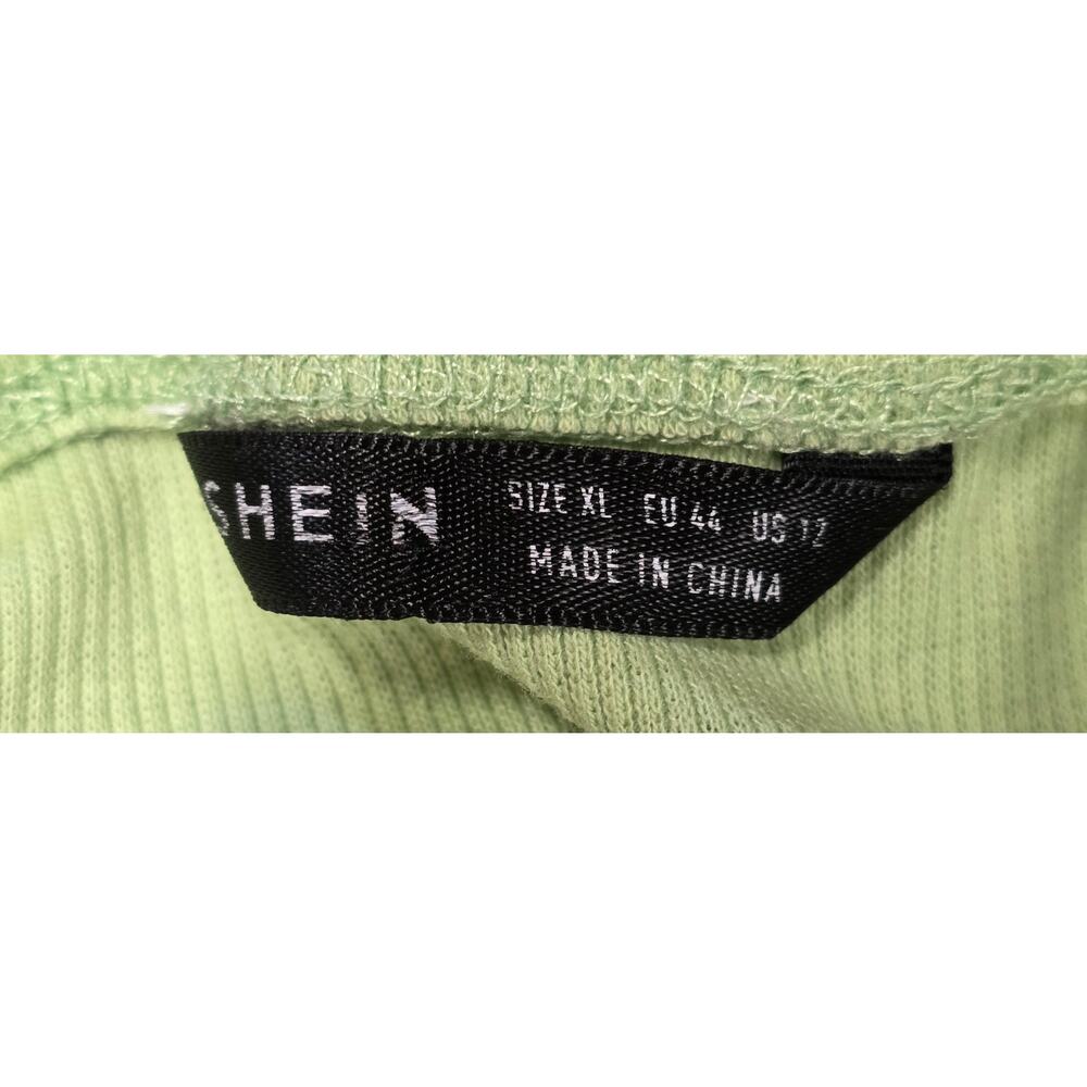 Shein Sage Green Ribbed Lace Trim Cami Tank Top Womens XL Layer Versatile - Picture 5 of 6